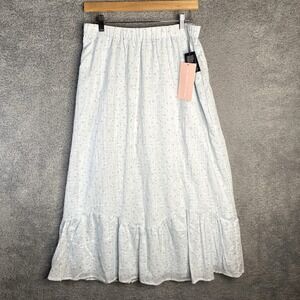 Celebrity Pink Maxi Skirt‎ Blue Floral Size Medium Feminine Spring Romantic NWT